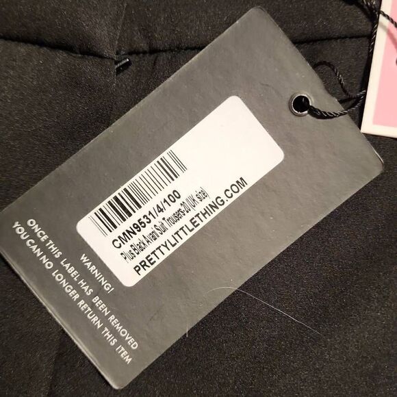 PrettyLittleThing Womens Black Plus Avani Suit Trousers/pants/Slacks Size 16 NWT - Picture 6 of 14